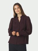 Neo Noir skjorte - Astrida Dotted - Bordeaux - Dame - Bluser - Neo Noir
