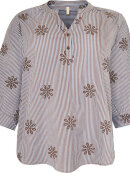 Cassiopeia bluse - Elissa - blå/brun - Overdele til Plus size - CASSIOPEIA