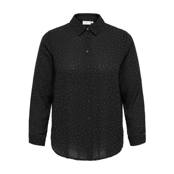 Only Carmakoma skjorte - CarZeke - sort - Overdele til Plus size - ONLY CarmaKoma