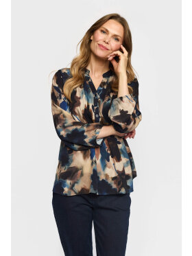 2-Biz Bluse - Elsa - Blå mix - Dame - Bluser - 2-Biz