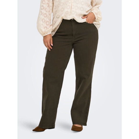 Only Carmakoma Bukser - CarWilly - Brun - Plus size bukser til kvinder - ONLY CarmaKoma