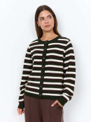 SoyaConcept cardigan - Orlean Stripe - brun/grøn/off - Lækre striktrøjer til kvinder - Soyaconcept 