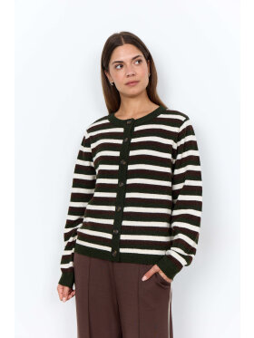 SoyaConcept cardigan - Orlean Stripe - brun/grøn/off - Lækre striktrøjer til kvinder - Soyaconcept SoyaConcept cardigan - Orlean Stripe - brun/grøn/off - Lækre striktrøjer til kvinder - Soyaconcept