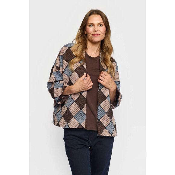 2-biz blazer - Danielle - Brun/blå - Blazer til kvinder - 2-Biz 2-biz blazer - Danielle - Brun/blå - Blazer til kvinder - 2-Biz