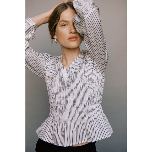 Part Two Bluse - DewaPW - Hvid/stribet - Dame - Bluser - Part Two Part Two Bluse - DewaPW - Hvid/stribet - Dame - Bluser - Part Two