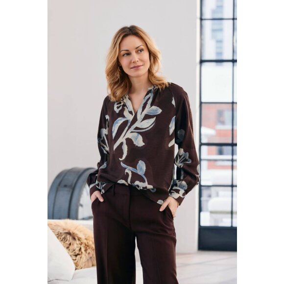 Brandtex bluse - brun mix - Dame - Bluser - Brandtex