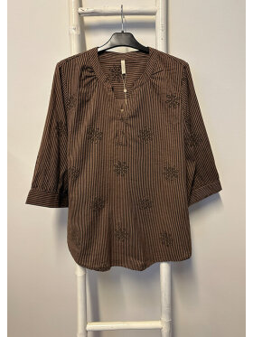 Cassiopeia bluse - Elissa - Brown combi - Overdele til Plus size - Cassiopeia Cassiopeia bluse - Elissa - Brown combi - Overdele til Plus size - Cassiopeia