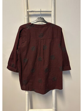 Cassiopeia bluse - Elissa - bordeaux combi - Overdele til Plus size - Cassiopeia