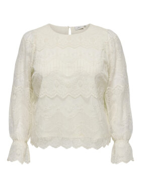 Only Carmakoma bluse - CarZenna - Off white/lace - Overdele til Plus size - ONLY CarmaKoma