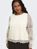 Only Carmakoma bluse - CarZenna - Off white/lace - Overdele til Plus size - ONLY CarmaKoma