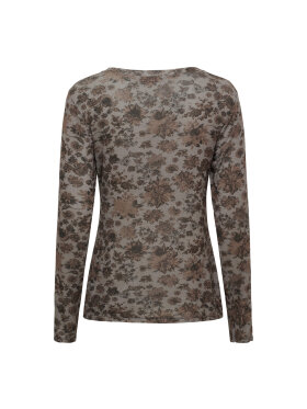 Marta bluse - Elissa - Fango/blomster - Dame - Bluser - Marta
