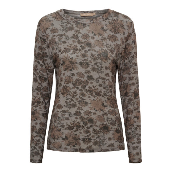 Marta bluse - Elissa - Fango/blomster - Dame - Bluser - Marta