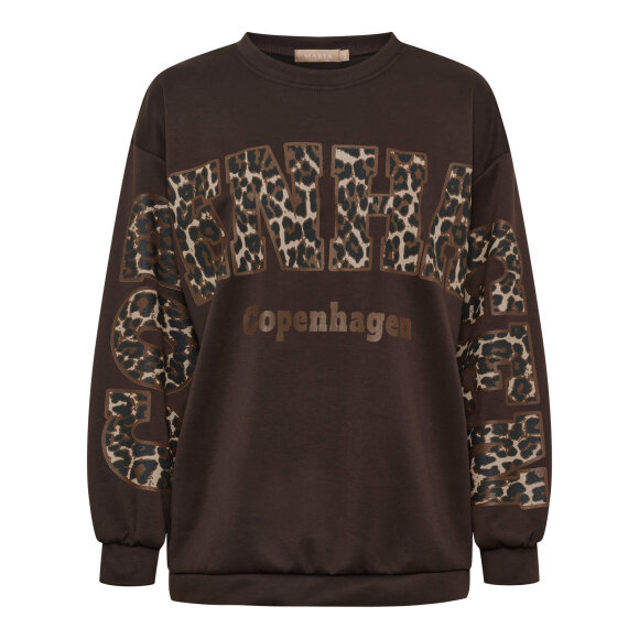 Marta sweatshirt - MdcSevilla - Brun/Leo - Dame - Sweatshirts - Marta