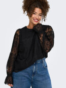 Only Carmakoma bluse - CarZenna - Sort/lace  - Overdele til Plus size - ONLY CarmaKoma