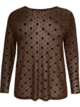 Cassiopeia meshbluse - Gitesse - Brun - Overdele til Plus size - Cassiopeia