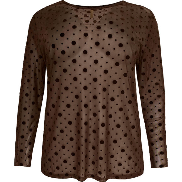Cassiopeia meshbluse - Gitesse - Brun - Overdele til Plus size - Cassiopeia