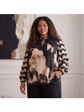 Cassiopeia bluse - Allison - Sand combi  - Overdele til Plus size - Cassiopeia