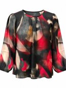 2-Biz bluse - Ramona - Rød/sort - Dame - Bluser - 2-Biz