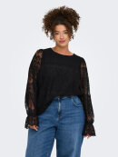 Only Carmakoma bluse - CarZenna - Sort/lace  - Overdele til Plus size - ONLY CarmaKoma