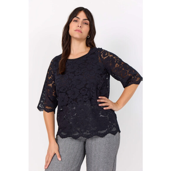 WasabiConcept bluse - WaKlarissa - Sort - Overdele til Plus size - Wasabiconcept
