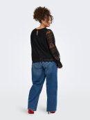 Only Carmakoma bluse - CarZenna - Sort/lace  - Overdele til Plus size - ONLY CarmaKoma