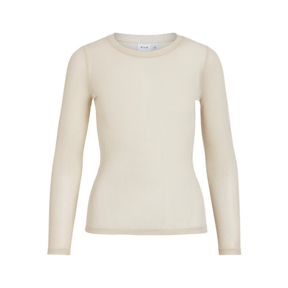 Vila meshbluse - ViDinara - Off white/glimmer  - Dame - Bluser - VILA
