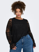 Only Carmakoma bluse - CarZenna - Sort/lace  - Overdele til Plus size - ONLY CarmaKoma