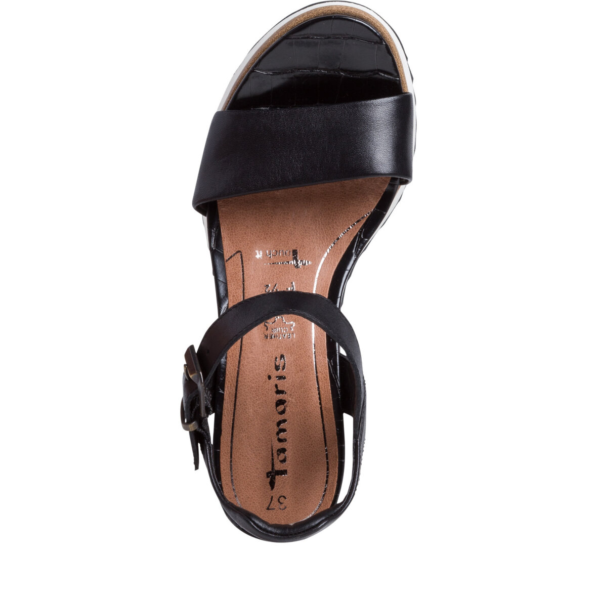 sort sandal kilehæl 6,5 cm