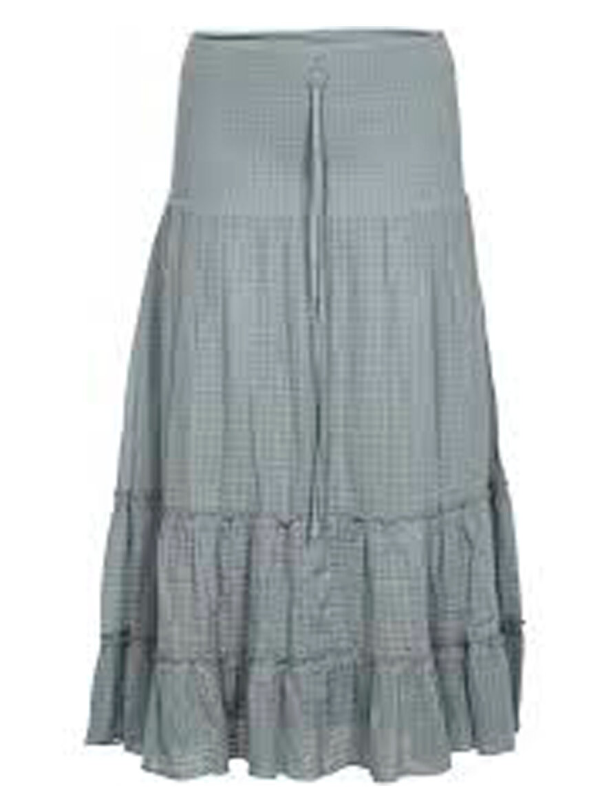 Zoey. nederdel med bredt smock elastik i A-facon med flæser ned. Fr