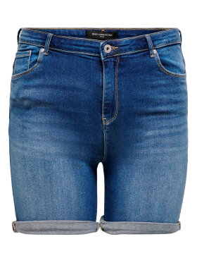 Only Carmakoma Shorts Medium Blå - Plus size bukser til kvinder - ONLY CarmaKoma
